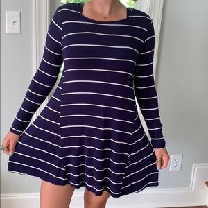 Stripped and blue dress